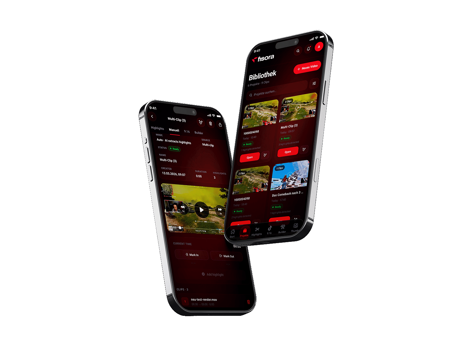 Fisora app on two iPhones
